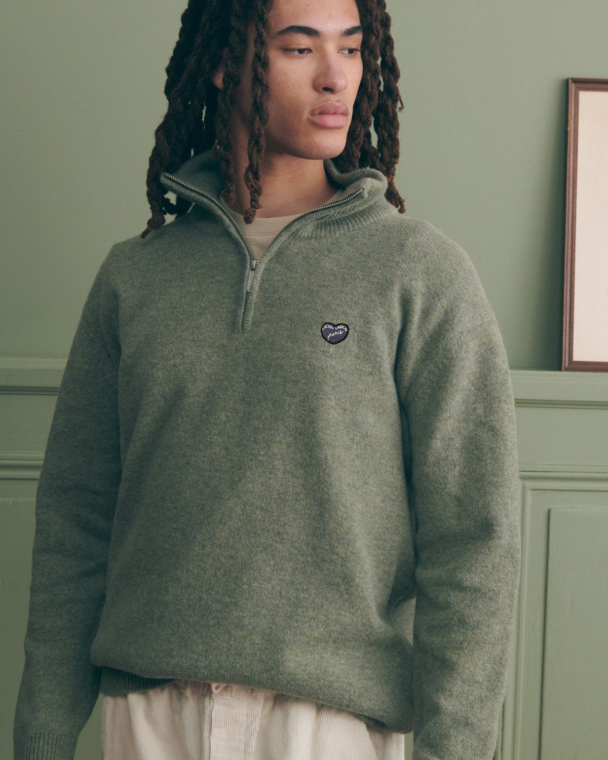 Pull "Patch Coeur" Delépine Lambswool - Homme