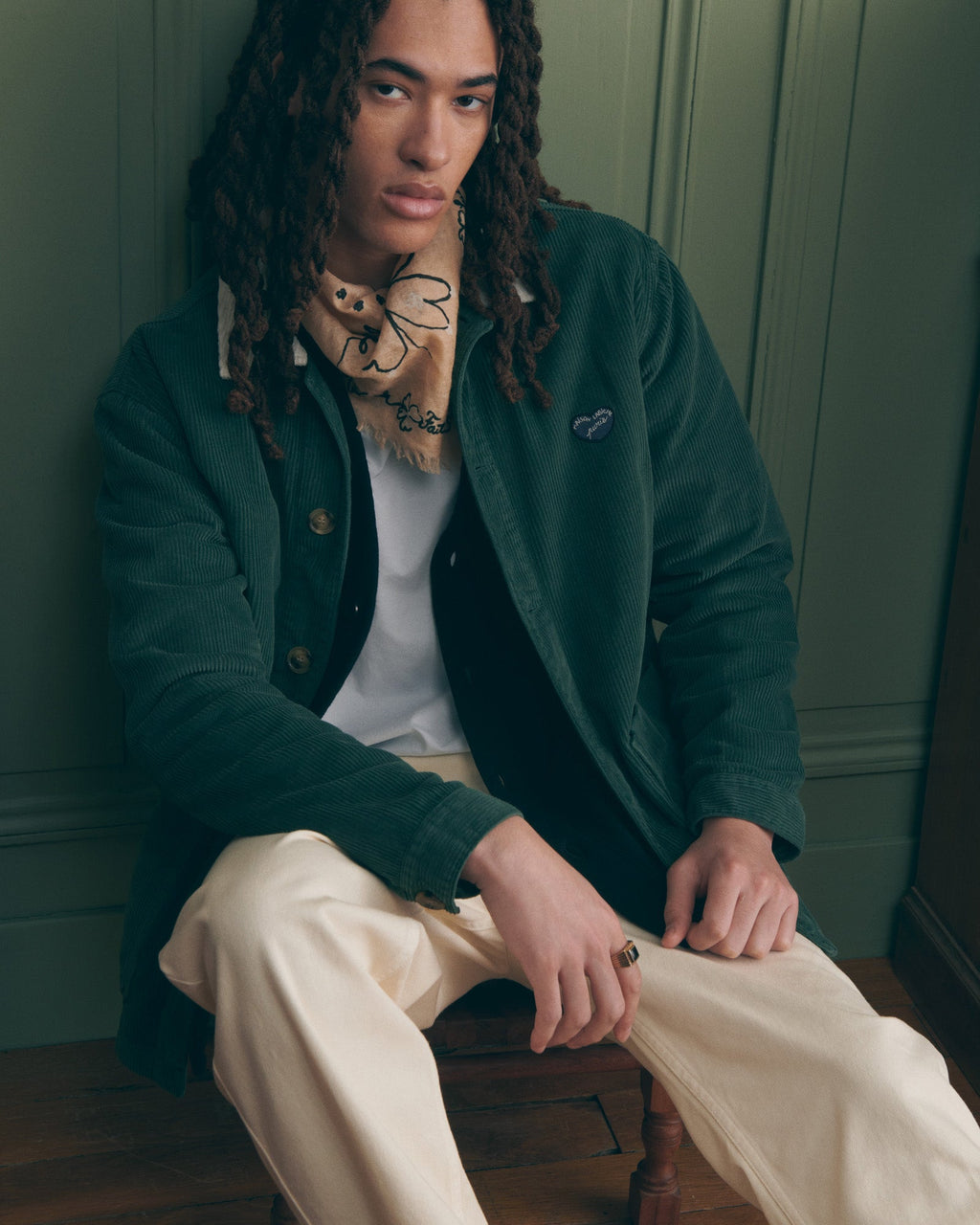 "Heart Patch" Sébasto Velvet Worker Jacket