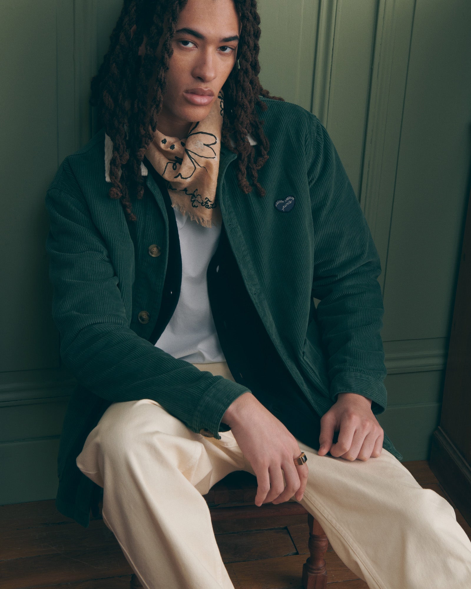 "Heart Patch" Sébasto Velvet Worker Jacket