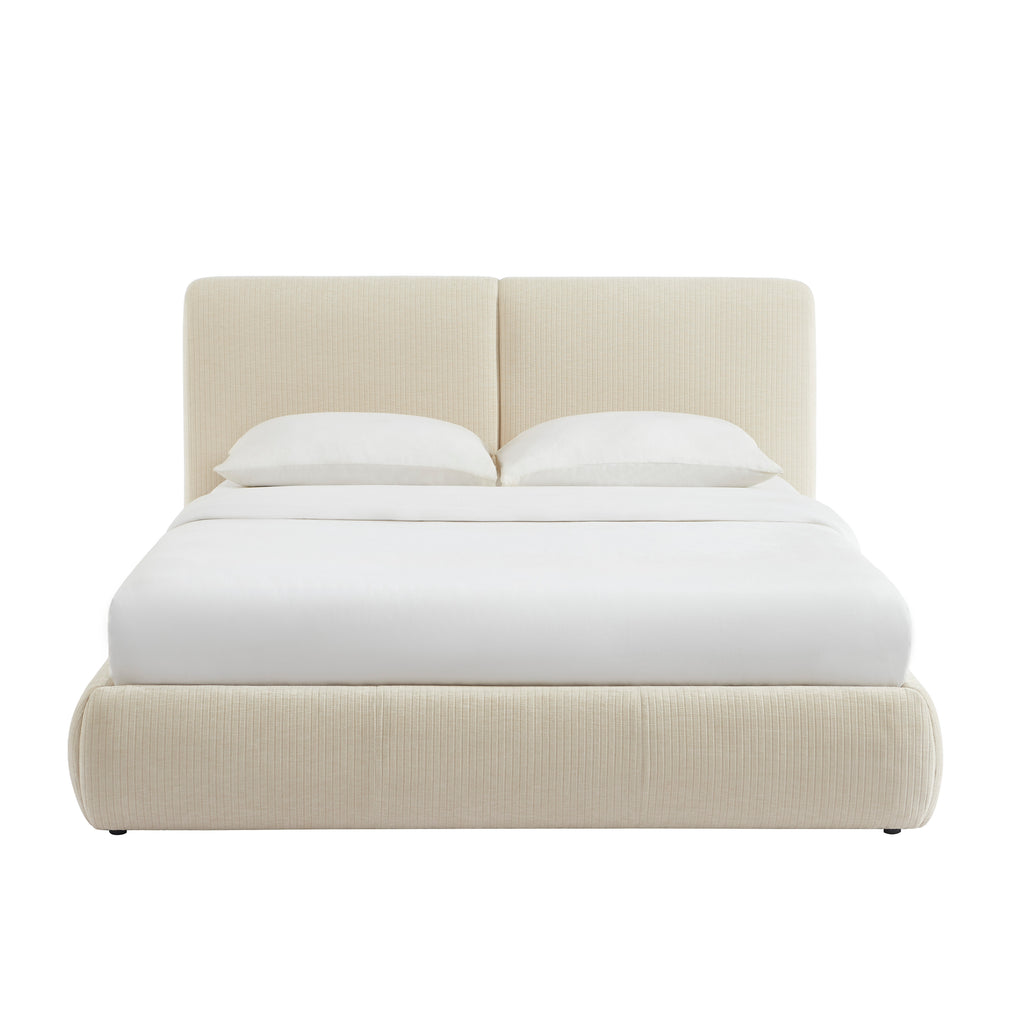 Yoka - Lit Coffre - Velours Côtelé - Beige