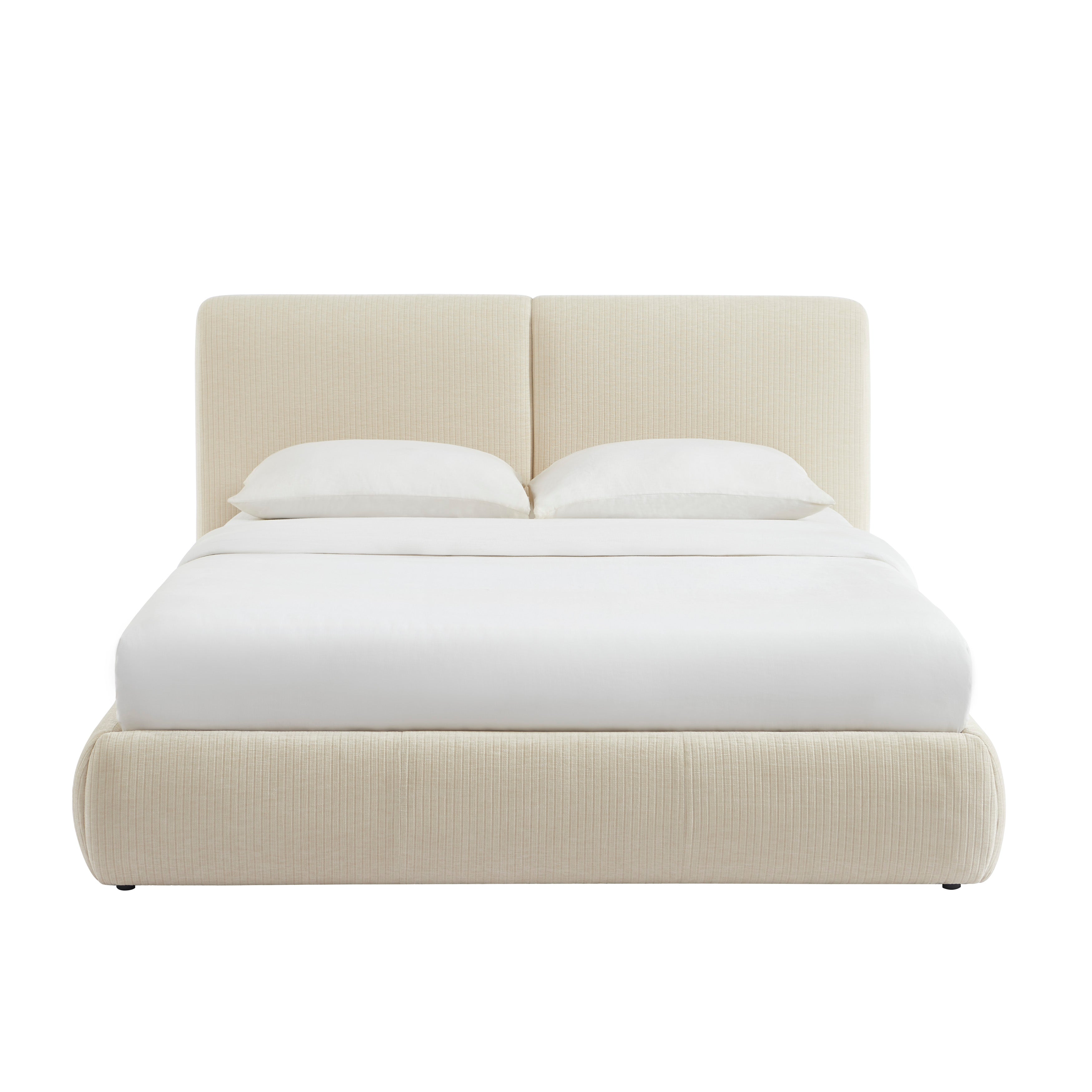 Yoka - Lit Coffre - Velours Côtelé - Beige