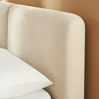 Yoka - Lit Coffre - Velours Côtelé - Beige