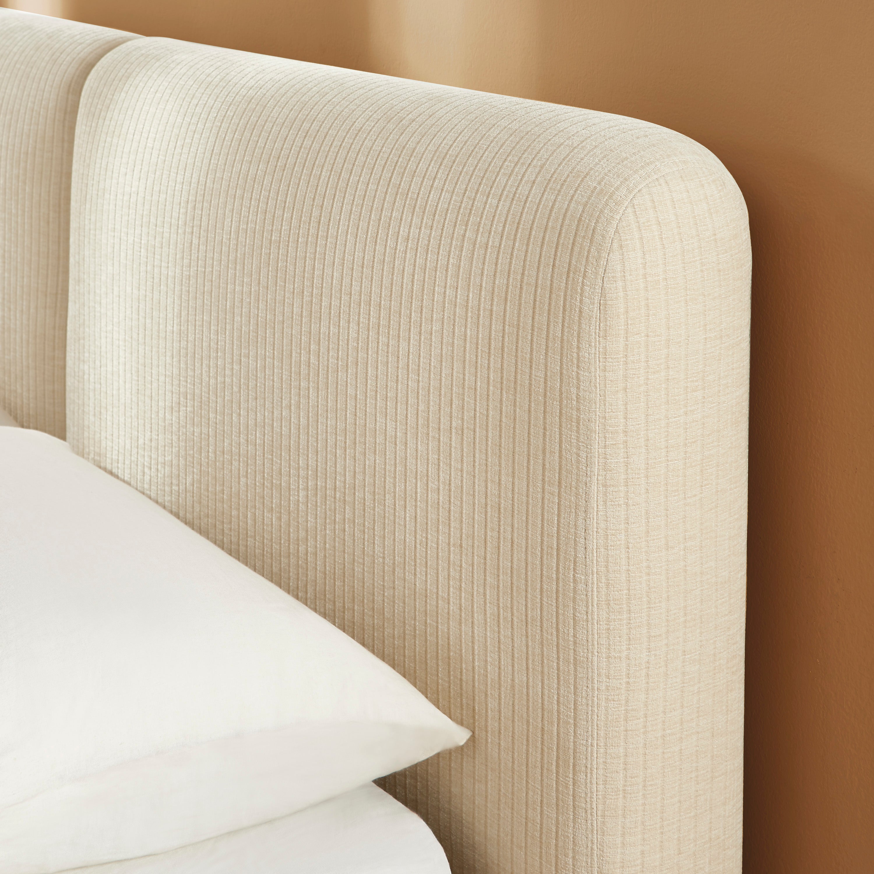 Yoka - Lit Coffre - Velours Côtelé - Beige