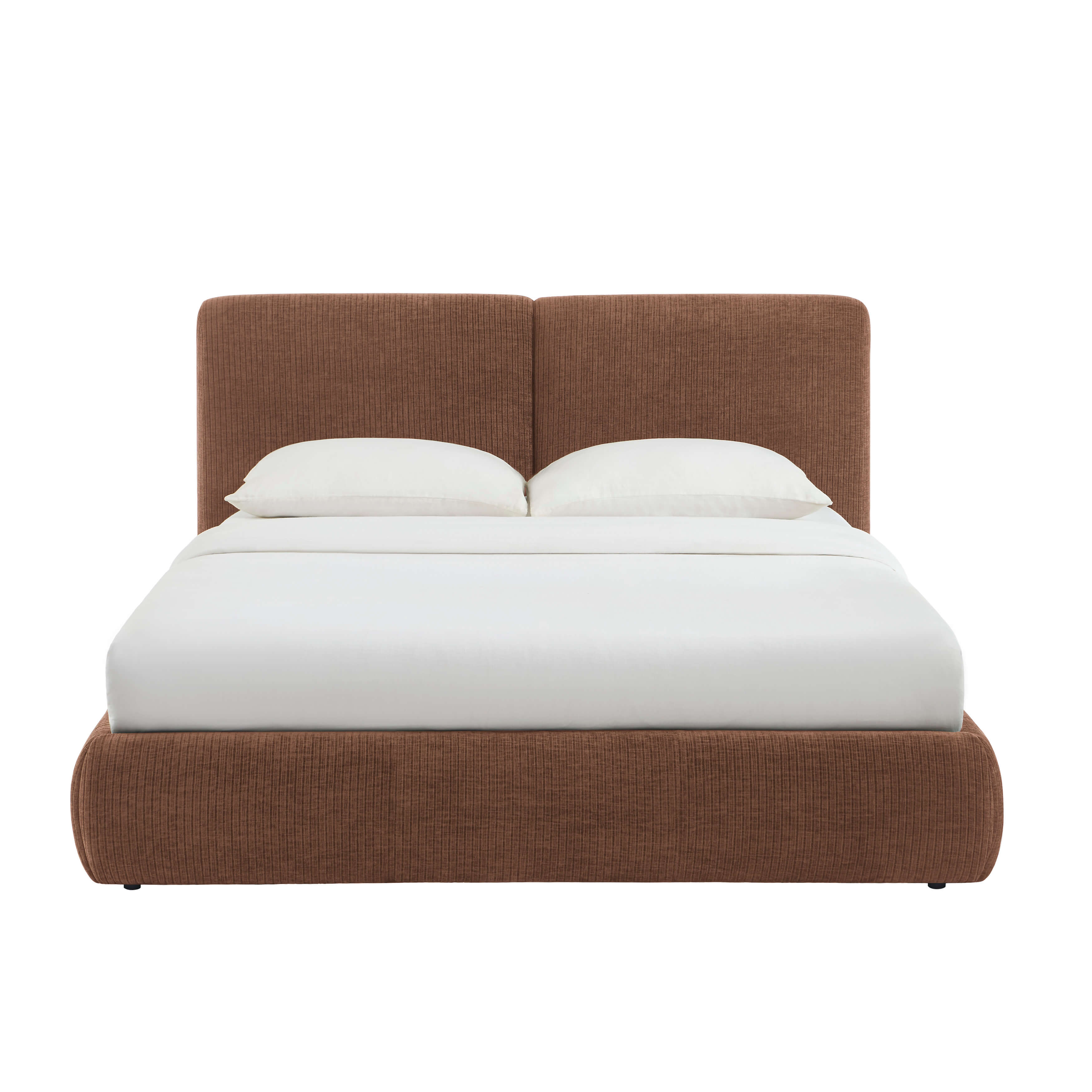 Yoka - Bed - Bouclé - Brown And Black Metal Legs