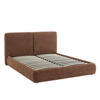 Yoka - Bed - Bouclé - Brown And Black Metal Legs