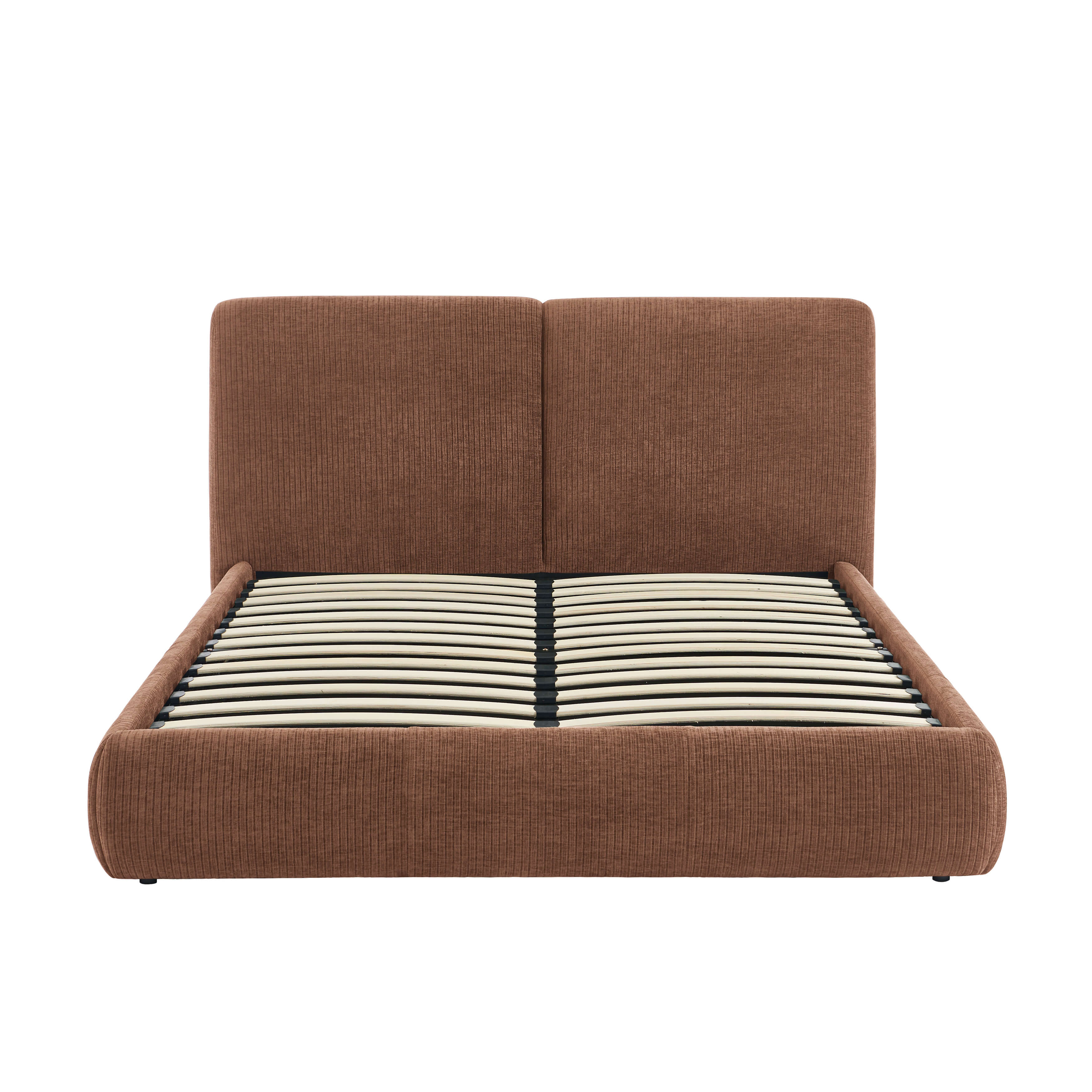 Yoka - Bed - Bouclé - Brown And Black Metal Legs