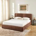 Yoka - Bed - Bouclé - Brown And Black Metal Legs
