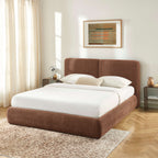 Yoka - Bed - Bouclé - Brown And Black Metal Legs