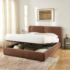 Yoka - Bed - Bouclé - Brown And Black Metal Legs