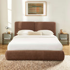 Yoka - Bed - Bouclé - Brown And Black Metal Legs