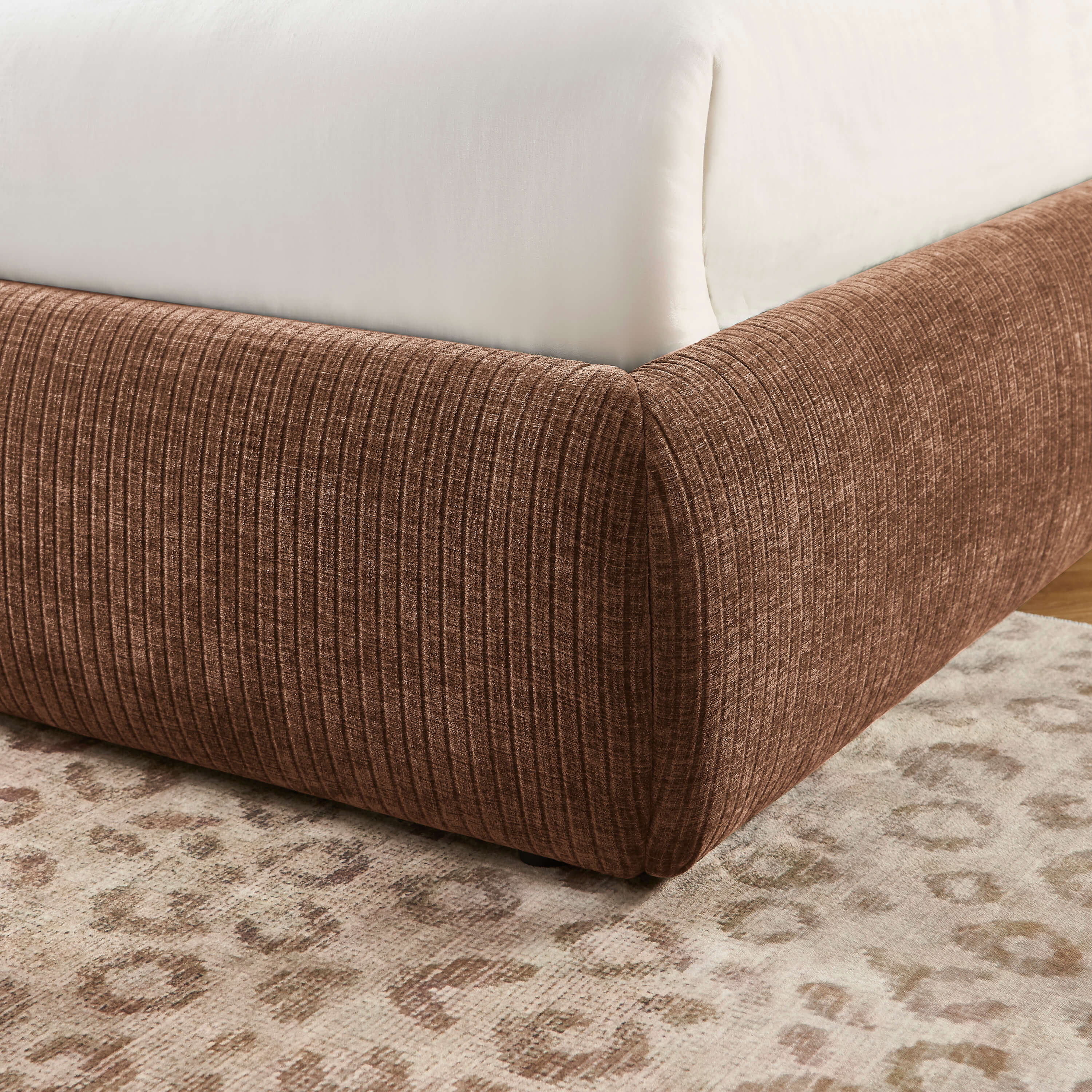 Yoka - Bed - Bouclé - Brown And Black Metal Legs