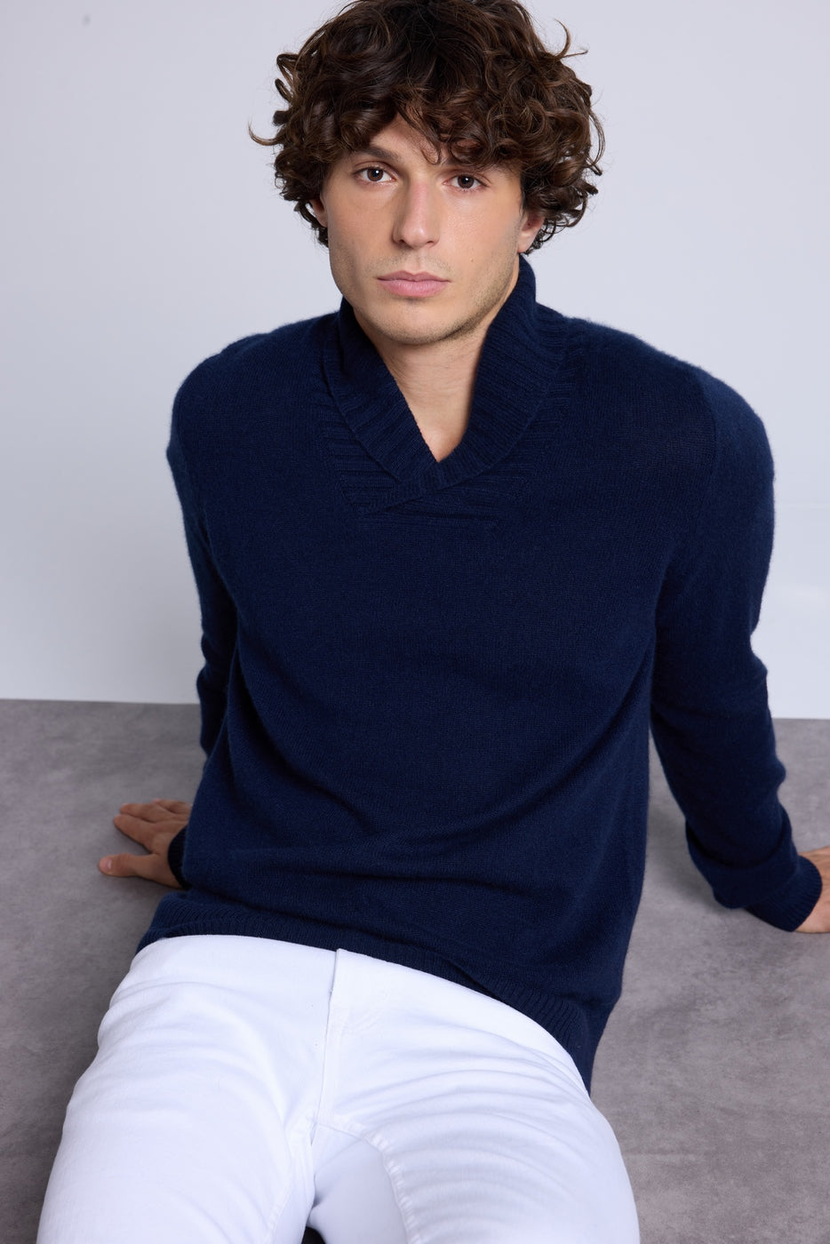 Pull Col Chale Yves - Bleu Marine - Homme