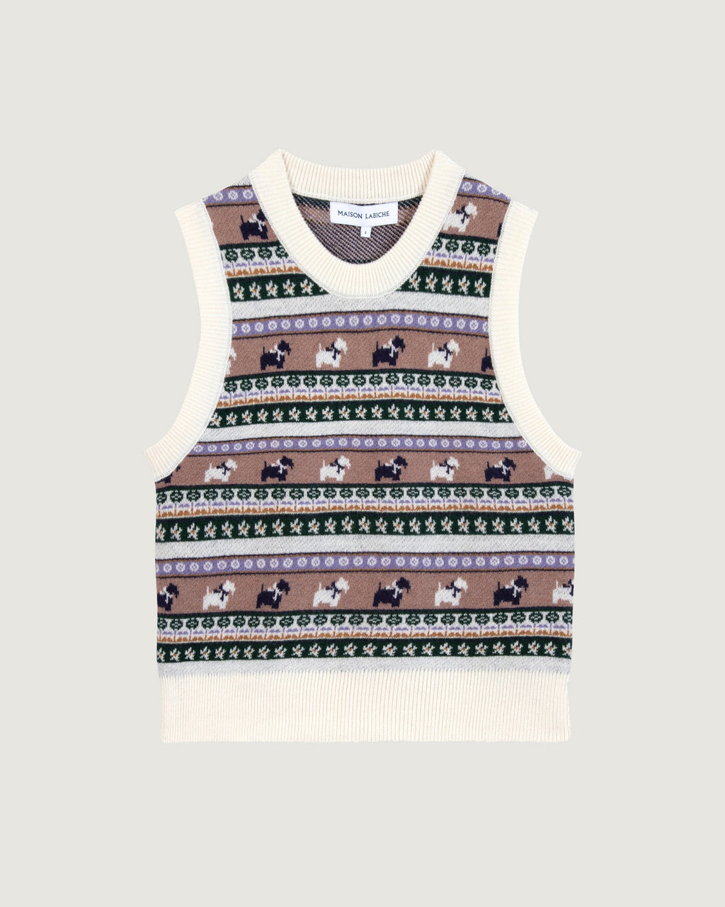 “Dog Jacquard” Lafay Merino Wool Sweater