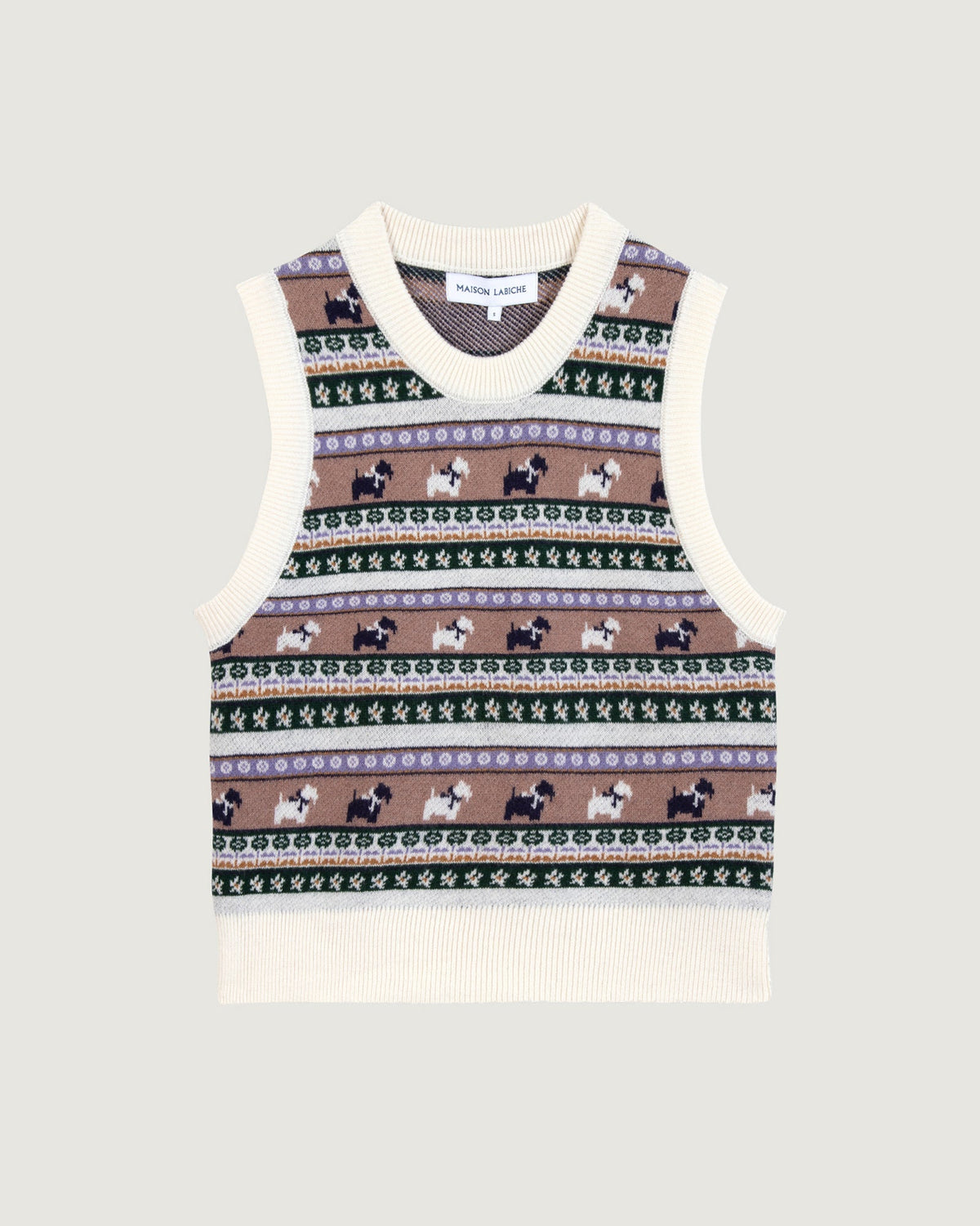 “Dog Jacquard” Lafay Merino Wool Sweater