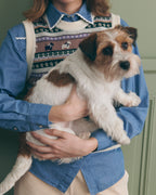 “Dog Jacquard” Lafay Merino Wool Sweater