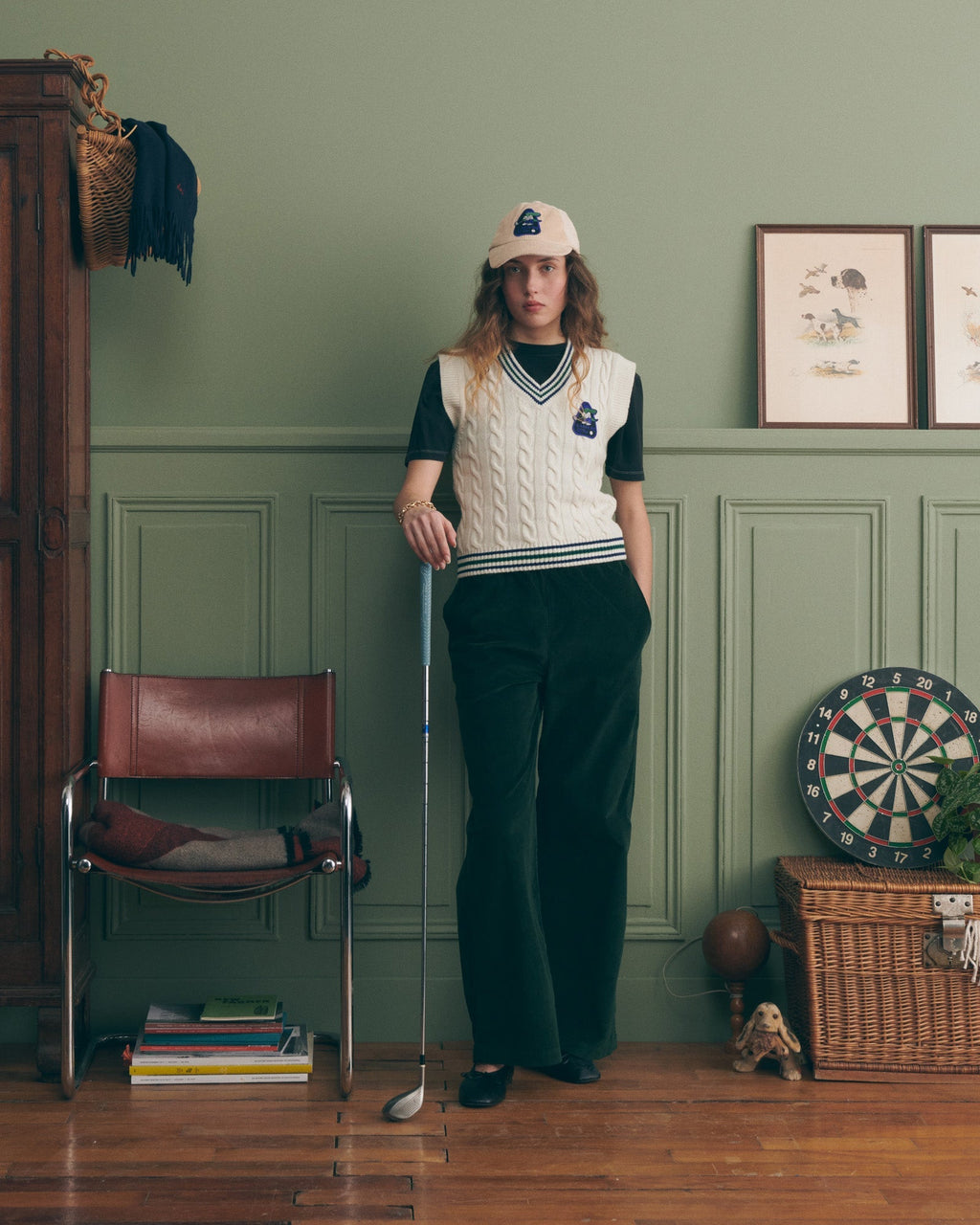 Pull Sans Manches "Patch Croco Golf" Mithouard - Femme