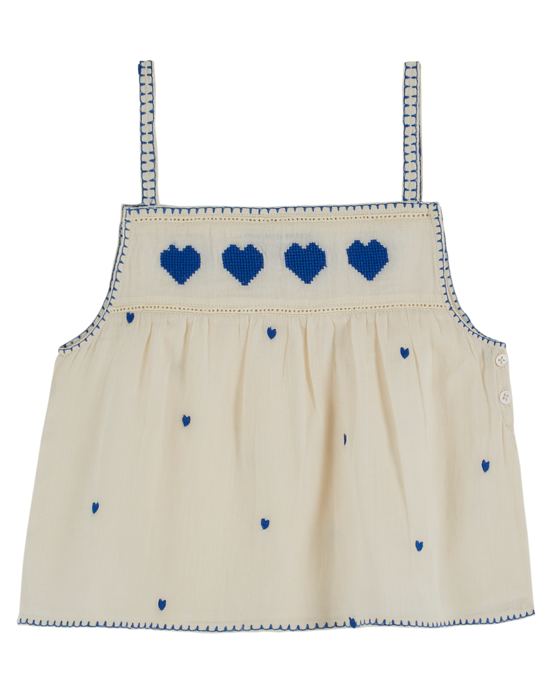 Heart Embroidery Top - Chantilly - Girl