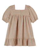 Embroidered Dress - Vanilla Check - Girl
