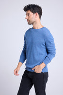 Pull Col Rond Zach - Bleu Jean