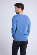 Pull Col Rond Zach - Bleu Jean