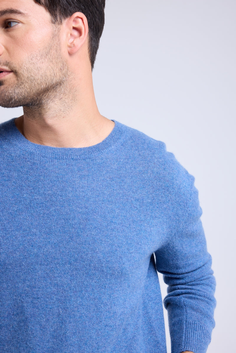 Pull Col Rond Zach - Bleu Jean