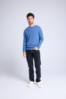 Pull Col Rond Zach - Bleu Jean