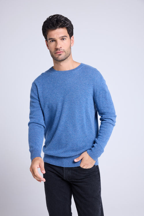 Pull Col Rond Zach - Bleu Jean