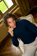 Zachary Turtleneck Sweater - Navy - 100% Oeko-Tex Cashmere - Man