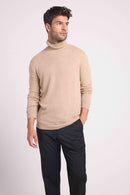 Pull Col Roule Zachary - New Beige Creme - 100% Cachemire Oeko-Tex - Homme