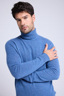 Pull Col Roule Zach - Bleu Jean
