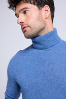 Pull Col Roule Zach - Bleu Jean