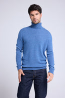 Pull Col Roule Zach - Bleu Jean