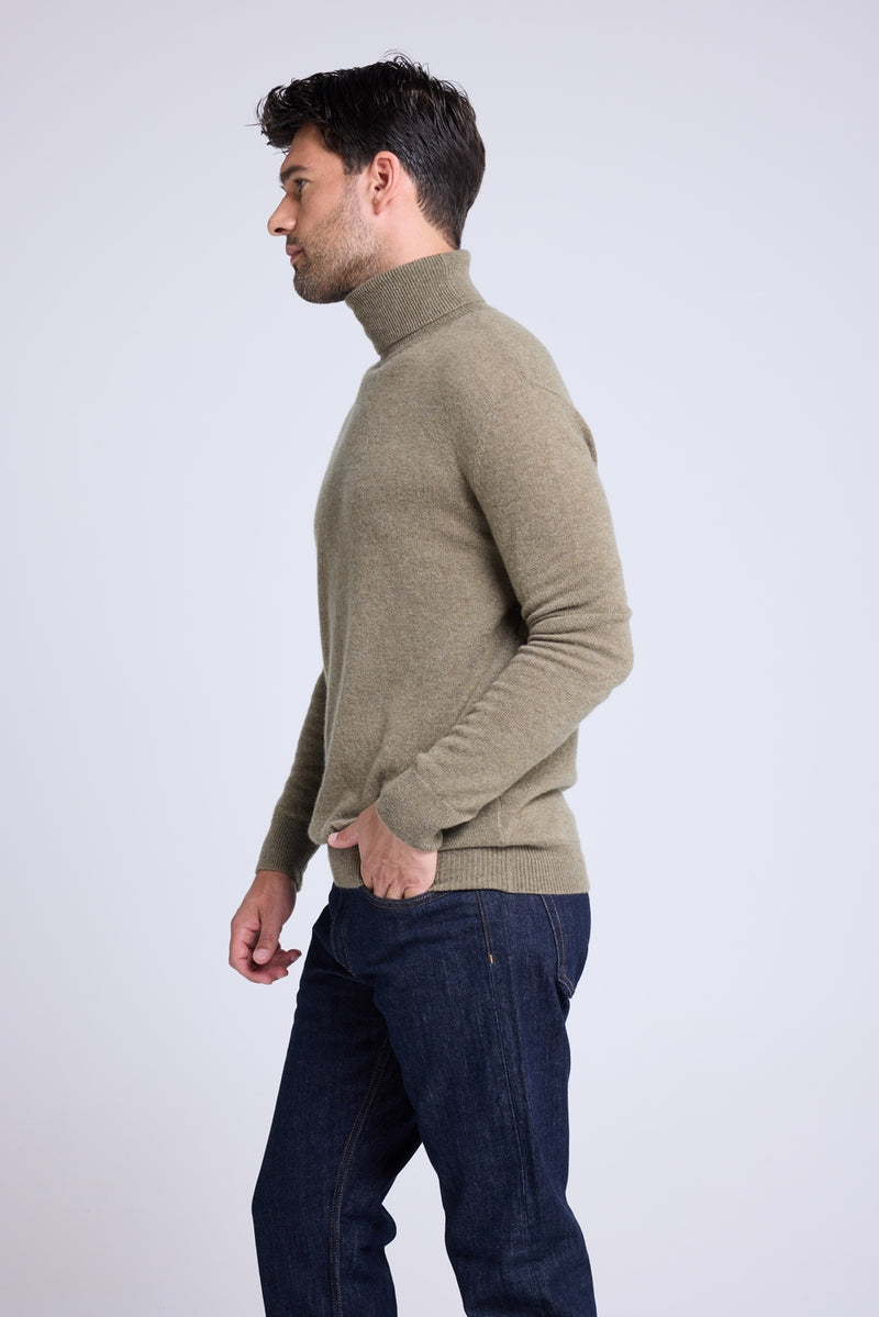 Pull Col Roule Zach - Vert Khaki