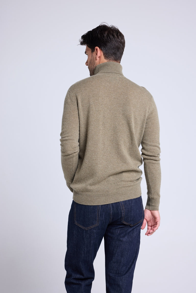 Pull Col Roule Zach - Vert Khaki