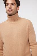 Pull Col Roulé Zachary - Beige - 100% Cachemire Oeko-Tex - Homme