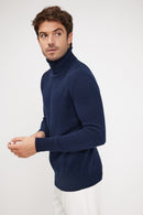 Zachary Turtleneck Sweater - Navy - 100% Oeko-Tex Cashmere - Man