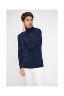 Pull Col Roulé Zachary - Bleu Marine - 100% Cachemire Oeko-Tex - Homme