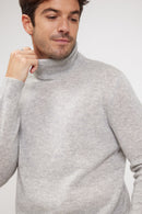 Pull Col Roulé Zachary - Gris Perle - 100% Cachemire Oeko-Tex - Homme