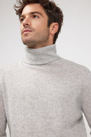 Zachary Turtleneck Sweater - Pearl Grey - 100% Cashmere Oeko-Tex - Man