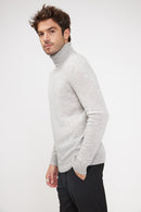 Pull Col Roulé Zachary - Gris Perle - 100% Cachemire Oeko-Tex - Homme