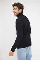 Pull Col Roulé Zachary - Noir - 100% Cachemire Oeko-Tex - Homme