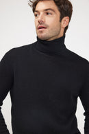 Pull Col Roulé Zachary - Noir - 100% Cachemire Oeko-Tex - Homme