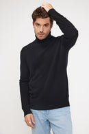 Pull Col Roulé Zachary - Noir - 100% Cachemire Oeko-Tex - Homme