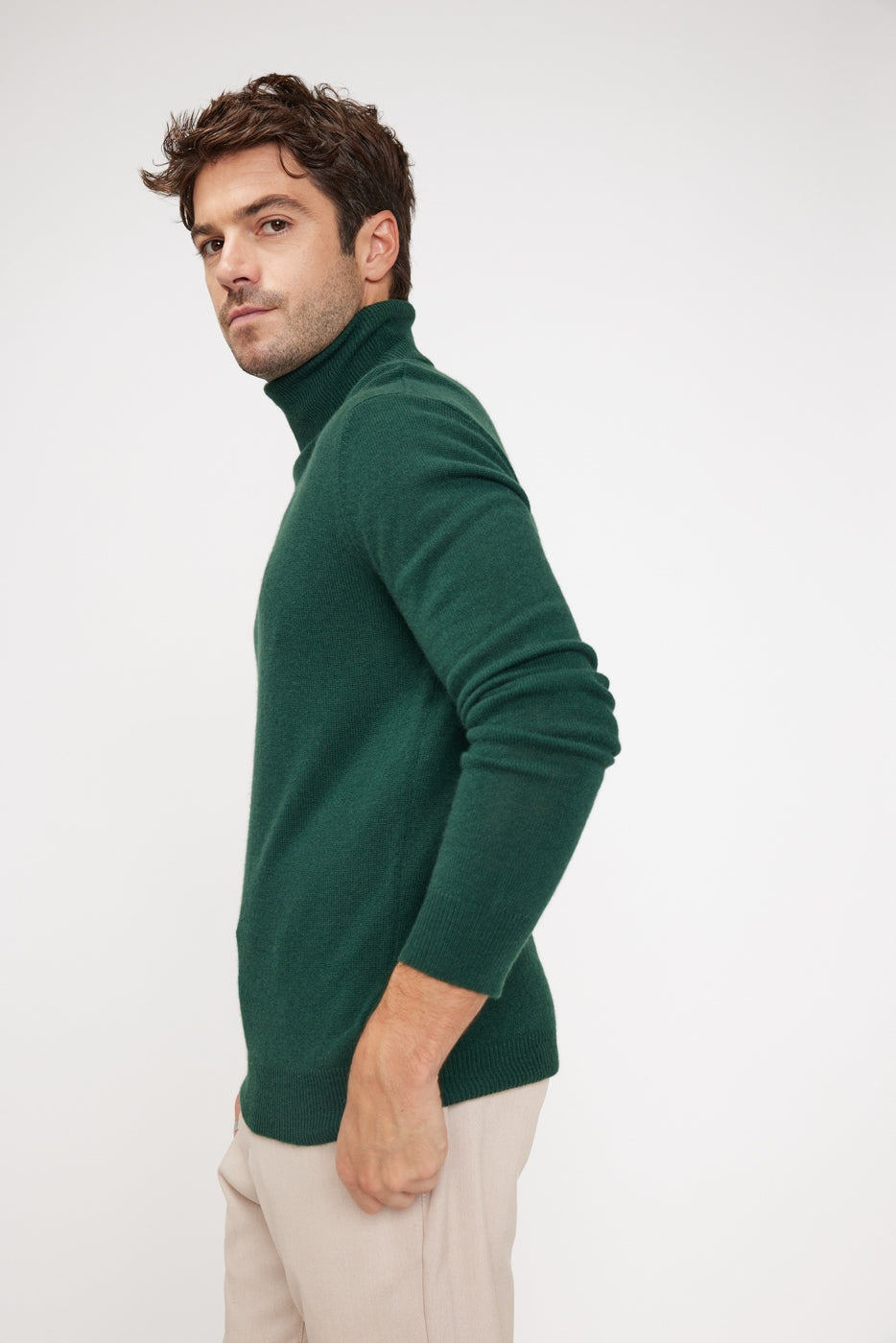 Pull Col Roule Zach - Vert Bouteille - Homme