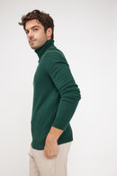 Pull Col Roulé Zachary - Vert Sapin - 100% Cachemire Oeko-Tex - Homme