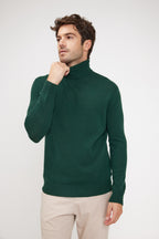 Pull Col Roule Zach - Vert Bouteille - Homme