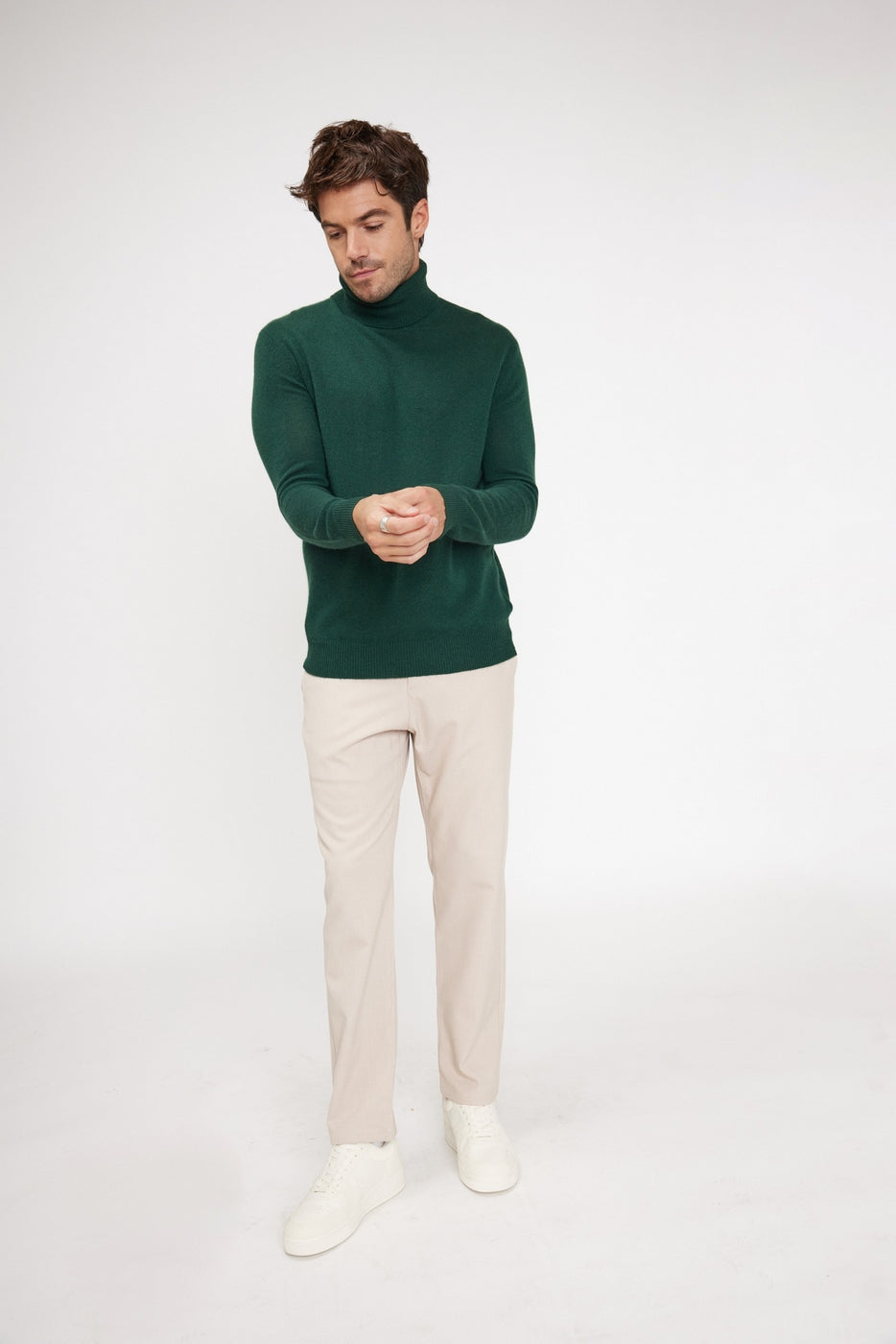 Pull Col Roule Zach - Vert Bouteille - Homme