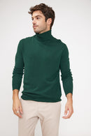 Pull Col Roulé Zachary - Vert Sapin - 100% Cachemire Oeko-Tex - Homme