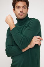 Pull Col Roule Zach - Vert Bouteille - Homme