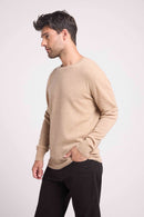 Pull Col Rond Zach - New Beige Creme - 100% Cachemire Oeko-Tex - Homme